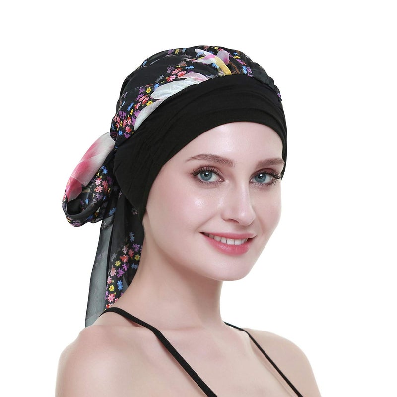 FocusCare Chemo Hair Turban For Cancer Women HeadWrap Scarves Long Hair Wig Accessories - Image 5